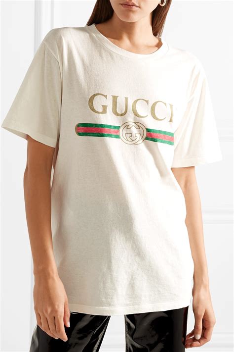 gucci printed cotton t shirt women|gucci t shirt fedex.